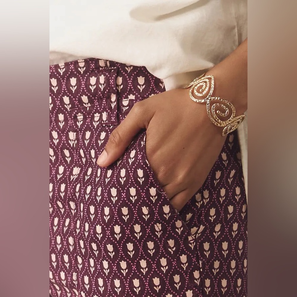 NWT Anthropologie Maeve The Naomi Len Wide-Leg Flare Pants - Purple 00P
